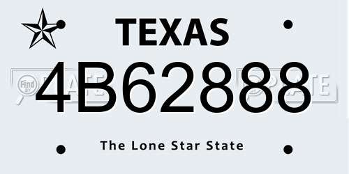 4B62888 Texas License Plate