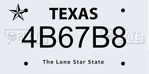 4B67B8 Texas License Plate