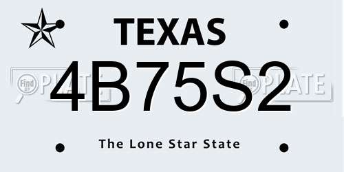 4B75S2 Texas License Plate