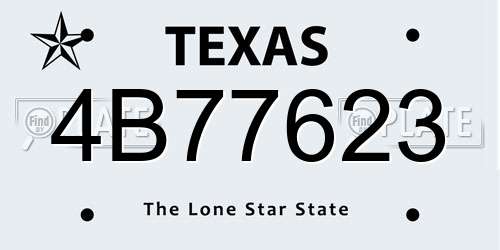 4B77623 Texas License Plate
