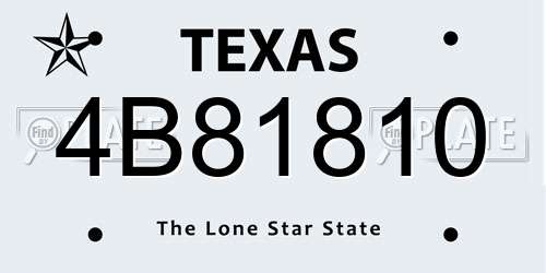 4B81810 Texas License Plate