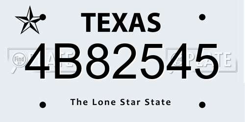 4B82545 Texas License Plate
