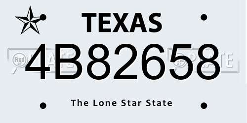 4B82658 Texas License Plate