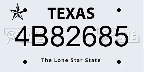 4B82685 Texas License Plate