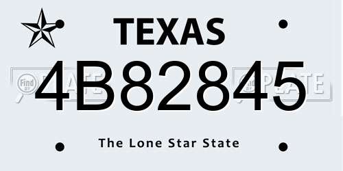 4B82845 Texas License Plate