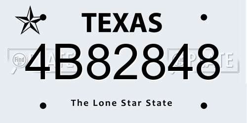 4B82848 Texas License Plate