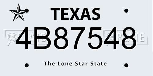 4B87548 Texas License Plate
