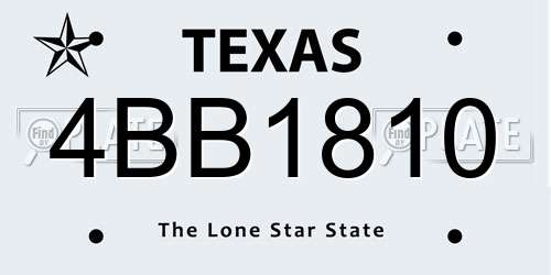 4BB1810 Texas License Plate