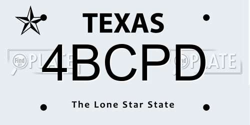 4BCPD Texas License Plate