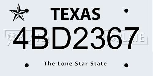 4BD2367 Texas License Plate