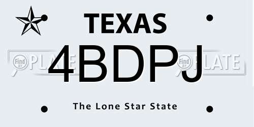 4BDPJ Texas License Plate