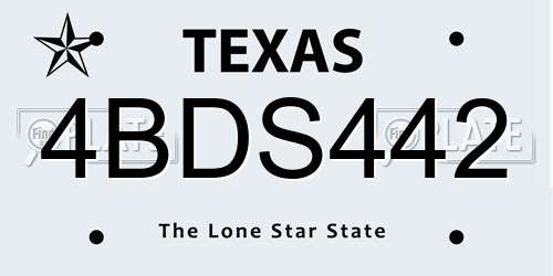 4BDS442 Texas License Plate