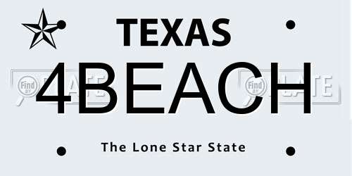4BEACH Texas License Plate