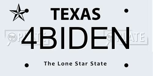 4BIDEN Texas License Plate
