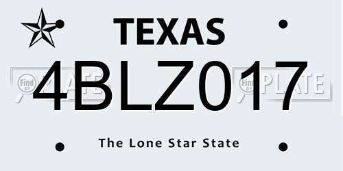 4BLZ017 Texas License Plate