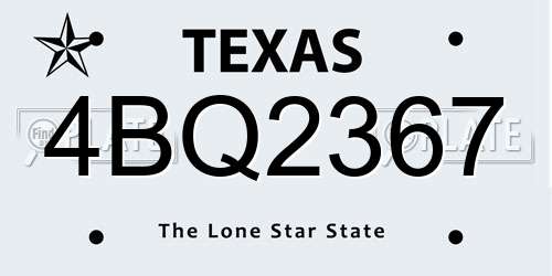 4BQ2367 Texas License Plate