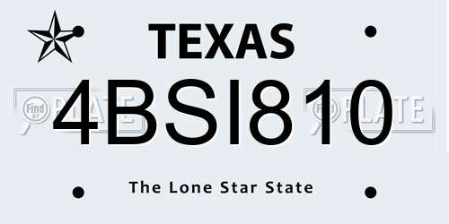 4BSI810 Texas License Plate