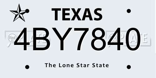 4BY7840 Texas License Plate