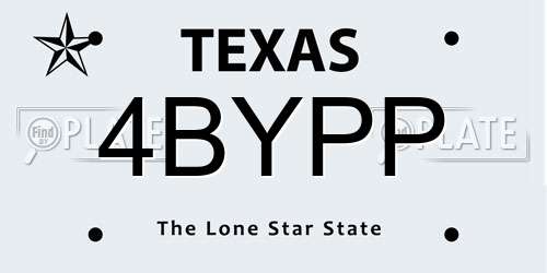 4BYPP Texas License Plate