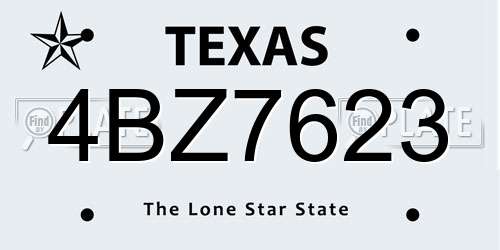 4BZ7623 Texas License Plate