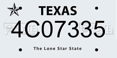 4C07335 Texas License Plate