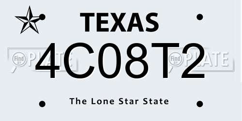 4C08T2 Texas License Plate