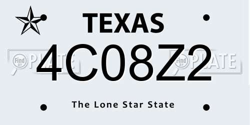 4C08Z2 Texas License Plate