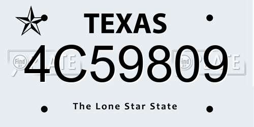4C59809 Texas License Plate