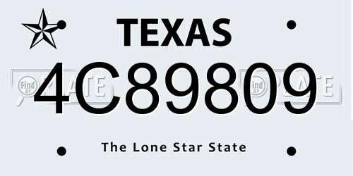 4C89809 Texas License Plate