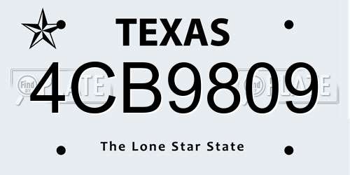 4CB9809 Texas License Plate