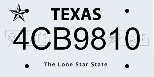 4CB9810 Texas License Plate