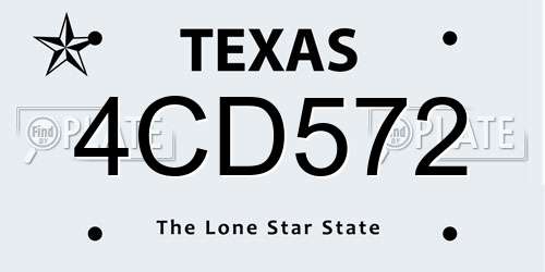 4CD572 Texas License Plate