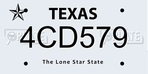 4CD579 Texas License Plate