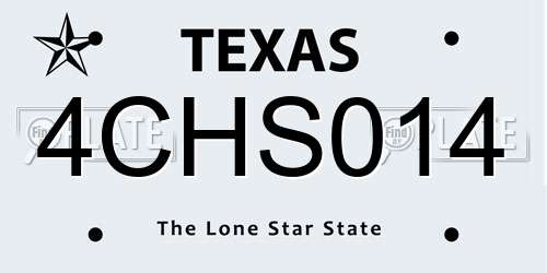 4CHS014 Texas License Plate