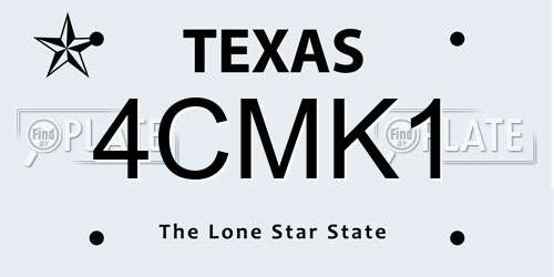 4CMK1 Texas License Plate