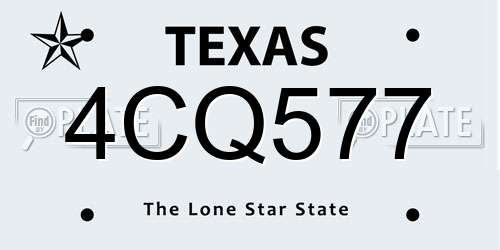 4CQ577 Texas License Plate