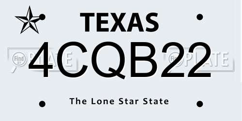 4CQB22 Texas License Plate