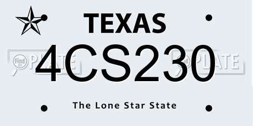 4CS230 Texas License Plate
