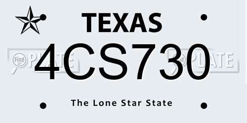 4CS730 Texas License Plate