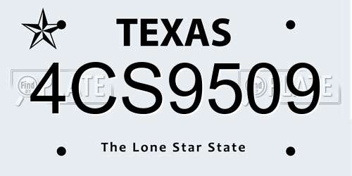 4CS9509 Texas License Plate