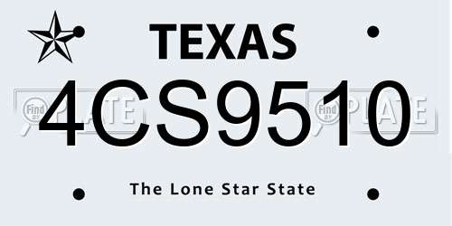 4CS9510 Texas License Plate