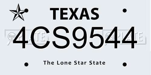 4CS9544 Texas License Plate