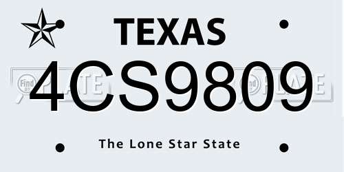 4CS9809 Texas License Plate