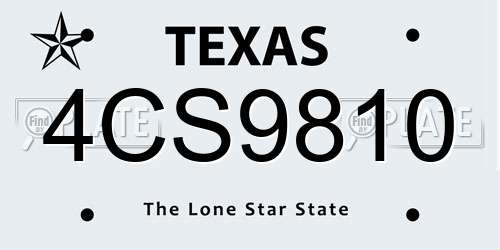 4CS9810 Texas License Plate