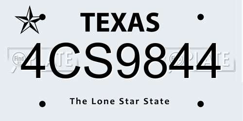 4CS9844 Texas License Plate