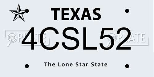 4CSL52 Texas License Plate