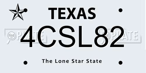 4CSL82 Texas License Plate