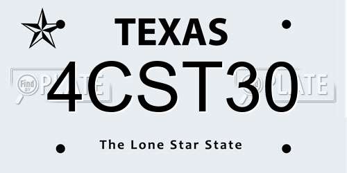 4CST30 Texas License Plate