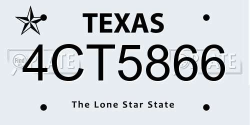 4CT5866 Texas License Plate