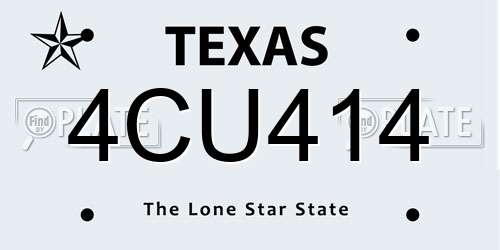 4CU414 Texas License Plate
